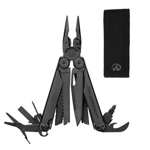 Мультінструмент leatherman WAVE PLUS BLACK, синтетичний чохол molle 832526