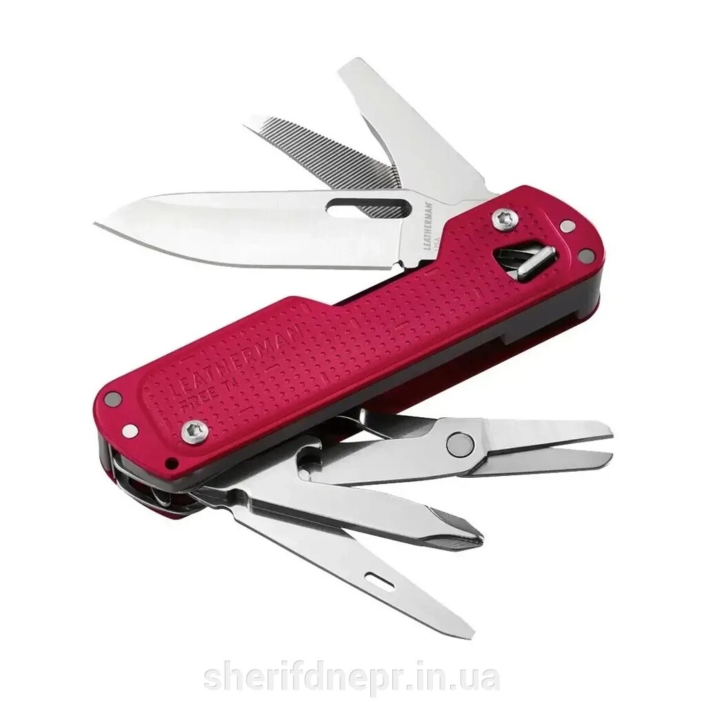 Мультитул Leatherman Free T4 Crimson 832871 від компанії ВОЄНТОРГ Шериф - фото 1