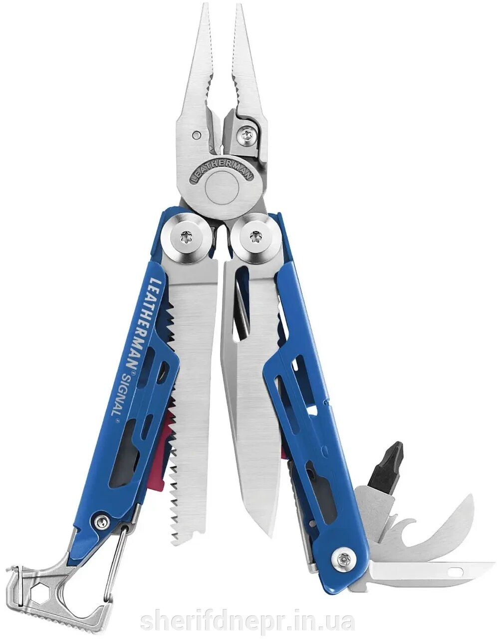 Мультитул Leatherman Signal Cobalt, синтетичний чохол ID-832741 від компанії ВОЄНТОРГ Шериф - фото 1