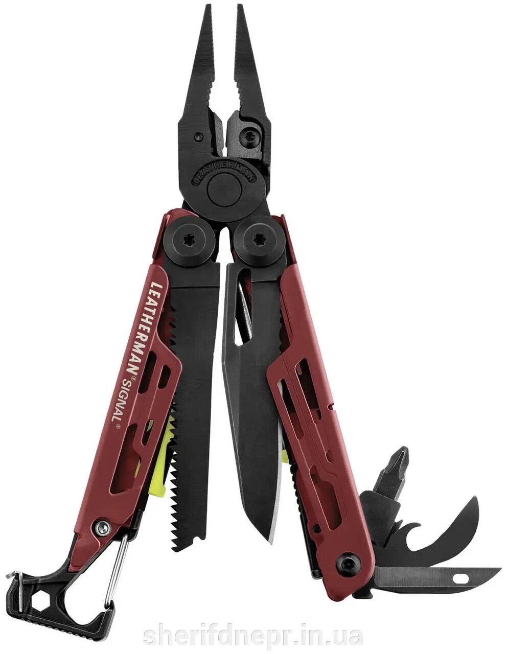 Мультитул Leatherman Signal Crimson, синтетичний чохол ID-832745 від компанії ВОЄНТОРГ Шериф - фото 1