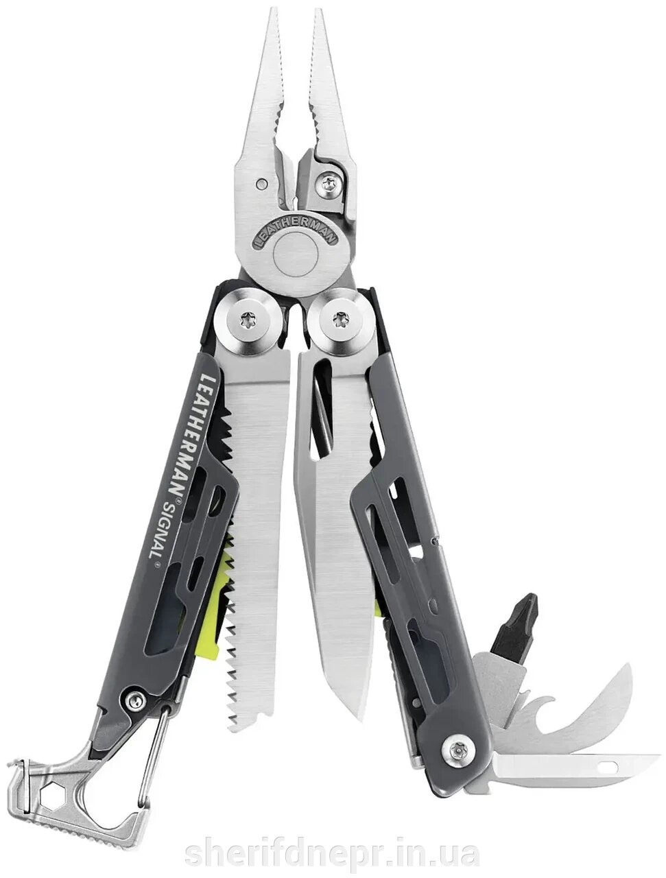 Мультитул Leatherman Signal Gray, синтетичний чохол ID-832737 від компанії ВОЄНТОРГ Шериф - фото 1