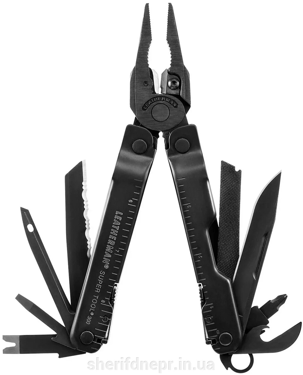 Мультитул Leatherman Super Tool 300M Black, чохол Molle ID-832758 від компанії ВОЄНТОРГ Шериф - фото 1