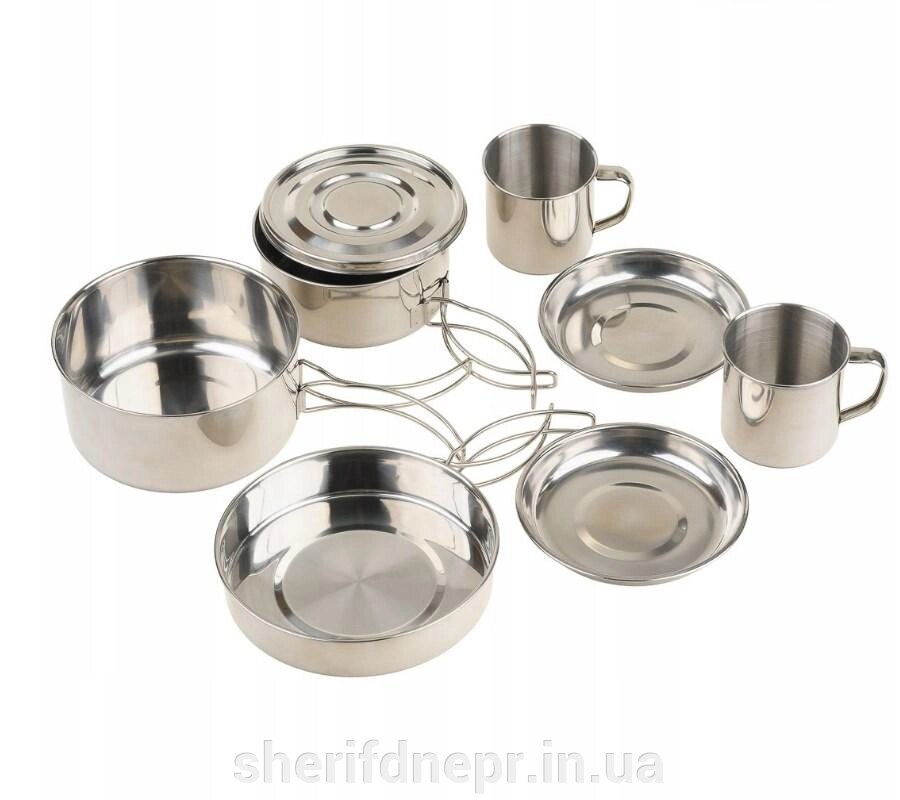 Набір посуду із нержавіючої сталі Cook set stainless steel 8-pcs. Mil-Tec від компанії ВОЄНТОРГ Шериф - фото 1