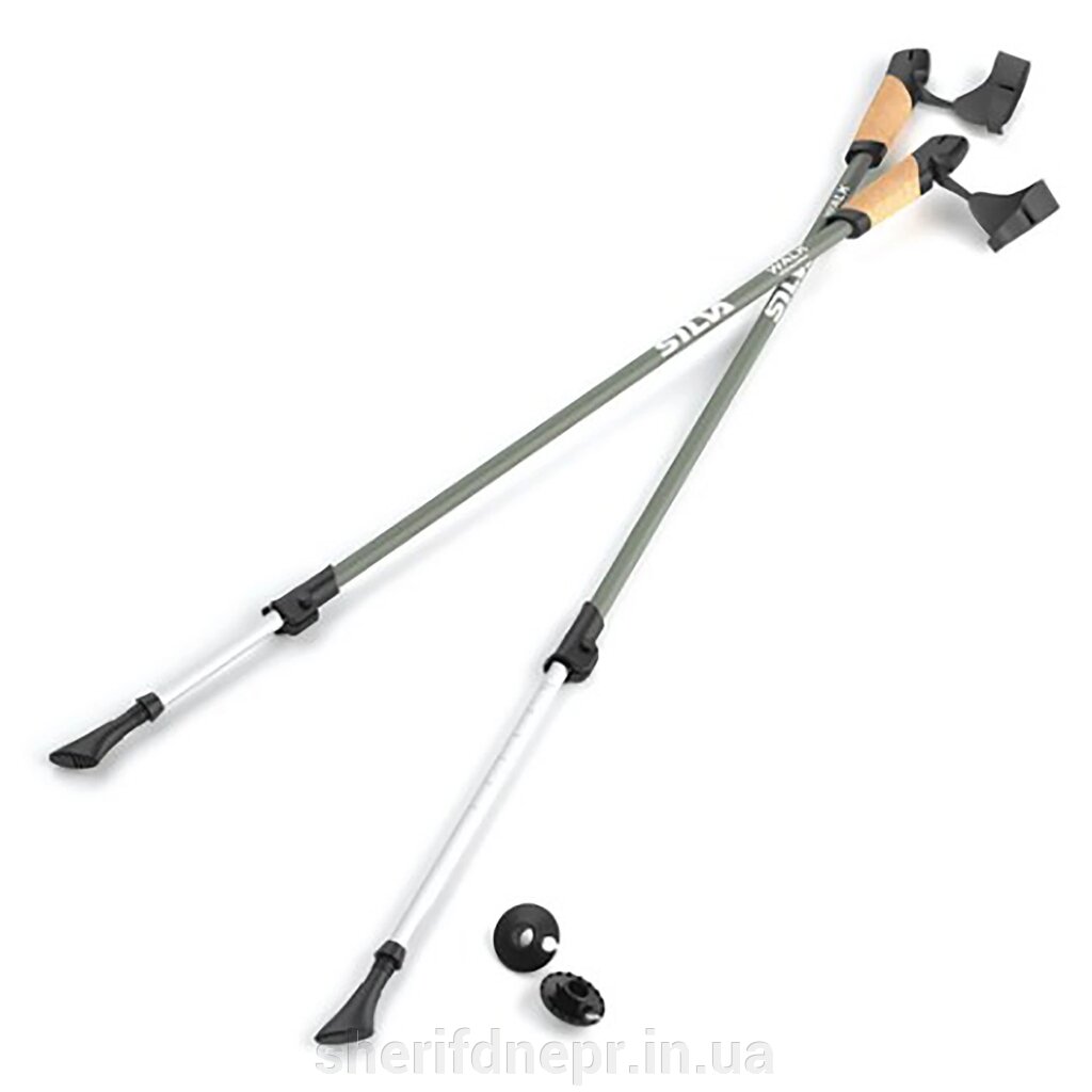 Палиці для скандинавської ходьби Silva Walking Poles Aluminum Cork, 104-140 см, Grey від компанії ВОЄНТОРГ Шериф - фото 1