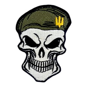 Шеврон Skull, olive, (М-ТМ)