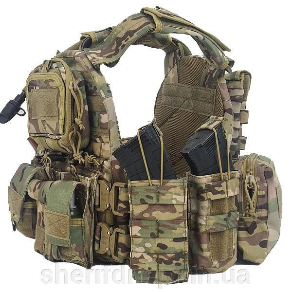 Тактична Плитоноска YAKEDA multicam CORDURA 1000D plate carrier + напашник від компанії ВОЄНТОРГ Шериф - фото 1