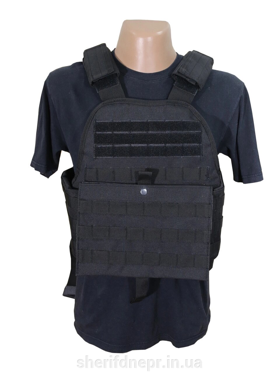 Жилет розвантажувальний під бронеплити Molle PLATE CARRIER VEST Black 13463102 від компанії ВОЄНТОРГ Шериф - фото 1