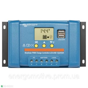 Контролер заряду Victron Energy BlueSolar PWM-LCD&USB 12/24V-5A (5А, 12/24 В)