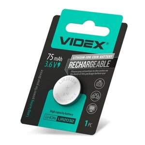 Акумулятор літієвий Videx Lir 2032, 1 штука в блістері