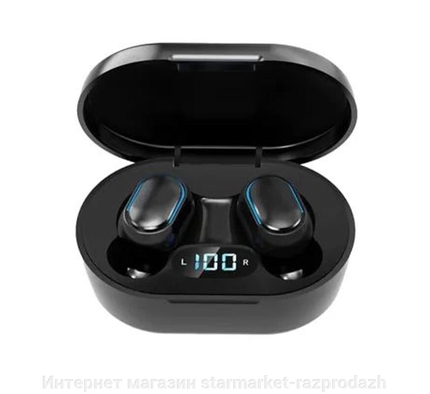 Бездротові bluetooth навушники з мікрофоном в кейсі E7s, black від компанії Інтернет магазин starmarket-razprodazh - фото 1
