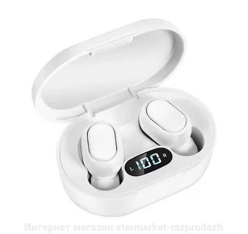 Бездротові bluetooth навушники з мікрофоном в кейсі E7s, white від компанії Інтернет магазин starmarket-razprodazh - фото 1