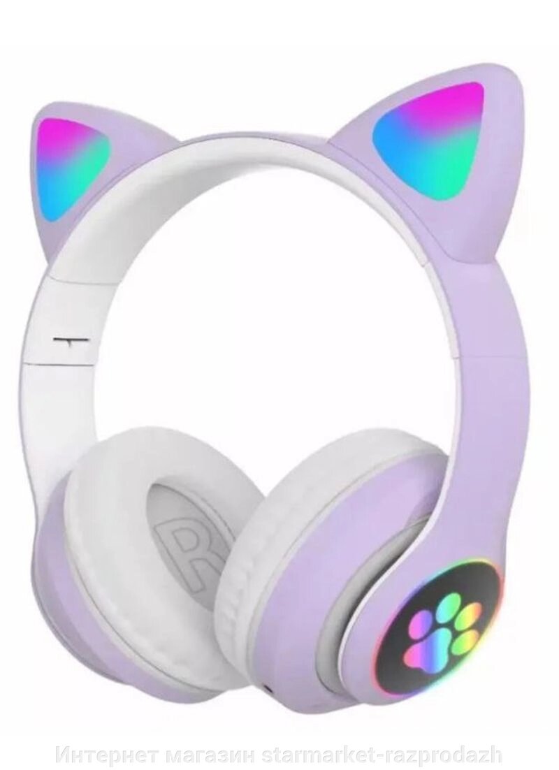 Бездротові навушники з котячими вушками та Led підсвічуванням Stn-28, фіолетовий від компанії Інтернет магазин starmarket-razprodazh - фото 1