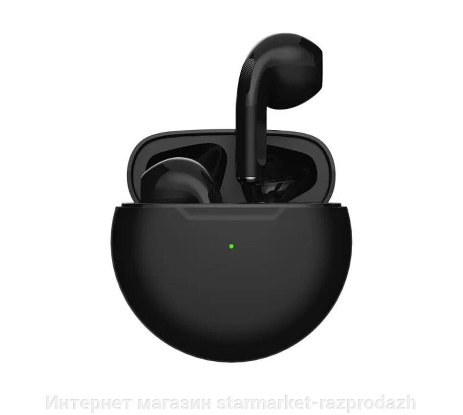 Бездротовий bluetooth стерео навушники з мікрофоном в кейсі Tws 6 pro black від компанії Інтернет магазин starmarket-razprodazh - фото 1