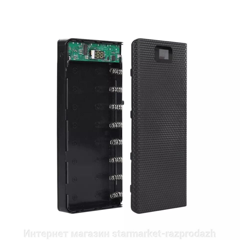 Корпус Power Bank на 8 акумуляторів 18650 з дисплеєм, black від компанії Інтернет магазин starmarket-razprodazh - фото 1