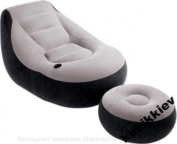 Надувне крісло з пуфиком та підсклянником Intex 68564 від компанії Інтернет магазин starmarket-razprodazh - фото 1