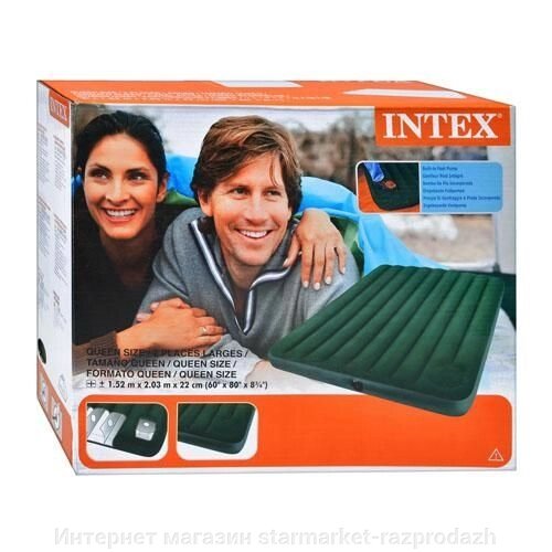 Надувний матрац Intex 66929 із вбудованим насосом від компанії Інтернет магазин starmarket-razprodazh - фото 1