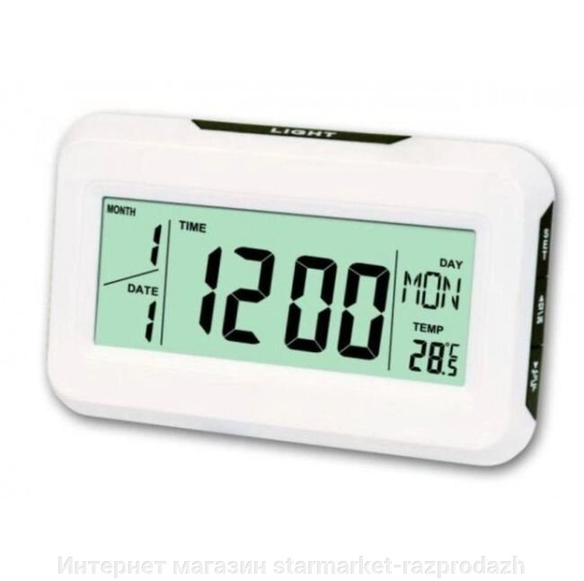 Настільний годинник Kenko Kk-2616 з підсвічуванням, white - характеристики