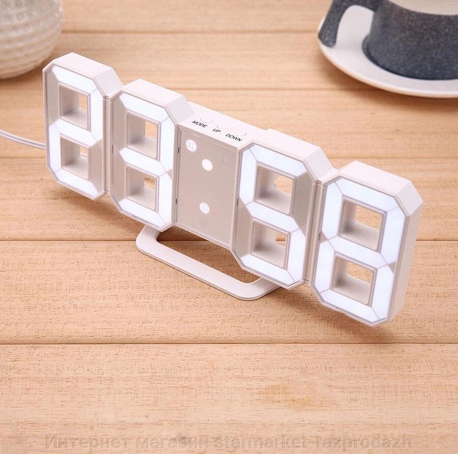 Електронний Led годинник з будильником та термометром Caixing Cx-2218, white - інтернет магазин