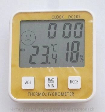Термометр гігрометр DC-107, з годинником, календарем - опис