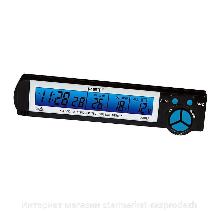 Автомобільний годинник, термометр з датчиком Vst-7043v - опис