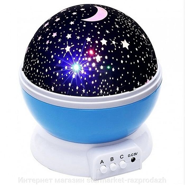 Проектор, що обертається, зоряного неба Star Master, нічник blue від компанії Інтернет магазин starmarket-razprodazh - фото 1