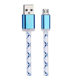 Usb кабель Led Cable micro Usb з підсвічуванням blue