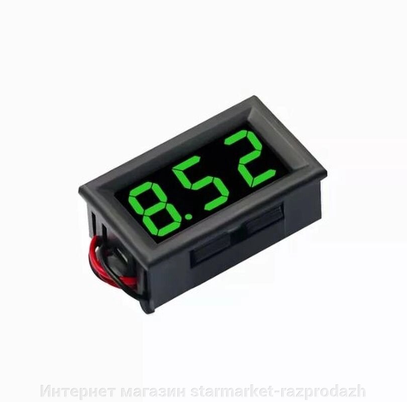 Вольтметр цифровий у корпусі Dc 0 - 100В з Led індикатором, green від компанії Інтернет магазин starmarket-razprodazh - фото 1