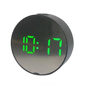 Дзеркальний Led годинник Dt-6505 black з будильником та термометром