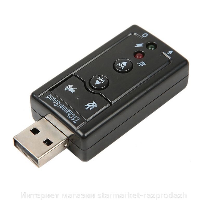 Зовнішня аудіо карта USB 7.1 Channel Sound від компанії Інтернет магазин starmarket-razprodazh - фото 1