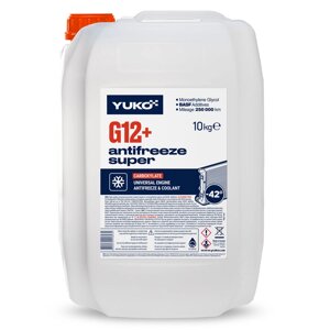 Рідина охолоджуюча ANTIFREEZE -40 Super G12+червоний) (10кг.) (YUKOIL)