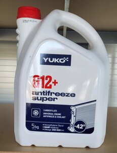 Рідина охолоджуюча ANTIFREEZE -40 Super G12+червоний) (5кг.) (YUKOIL)