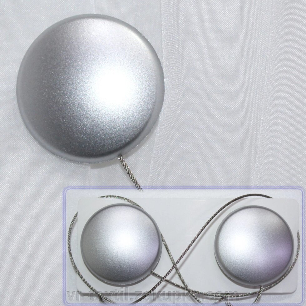 Магніти (2шт., пара) для штор, гардин "Круг". Колір сріблястий. Код 124м 81-035 від компанії Інтернет-магазин "VR-Textil" - фото 1