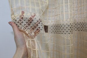 Залишок (1,5х1,5м.) тканини з рулону, коротка тюль сітка «Juli»Колір какао з коричневим. Код 1151ту 00-065