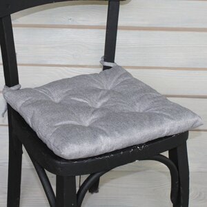 Подушка для стільців (40x40х6 см) "Хіт" колір світло-сірий 84-002