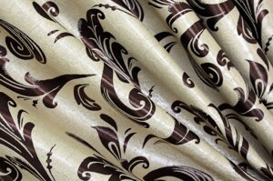 Двостороння тканина блекаут, колекція "Лілія". Висота 2,8 м. Колір коричневий з бежевим. Код 101ш