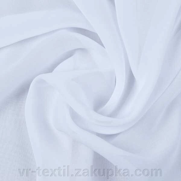 Тканина шифон однотонний, колір білий від компанії Інтернет-магазин "VR-Textil" - фото 1