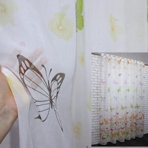 Тюль батист з великим принтом "Метелики"Колір білий з різнокольоровим принтом. Код 912т