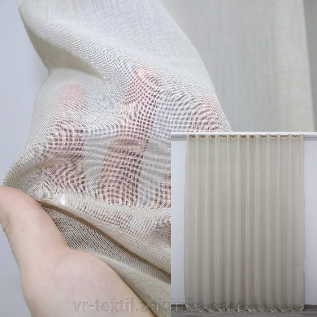 Залишок (2,7х2,9м.) тканини з рулону, мікро-льон однотонний. Колір темно-бежевий. Код 1205ту 00-844 від компанії Інтернет-магазин "VR-Textil" - фото 1