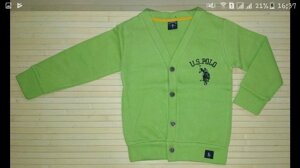 Кардиган для Хлопчика на гудзики U. S. Polo Салатовий Зростання 104-110 і 128 см