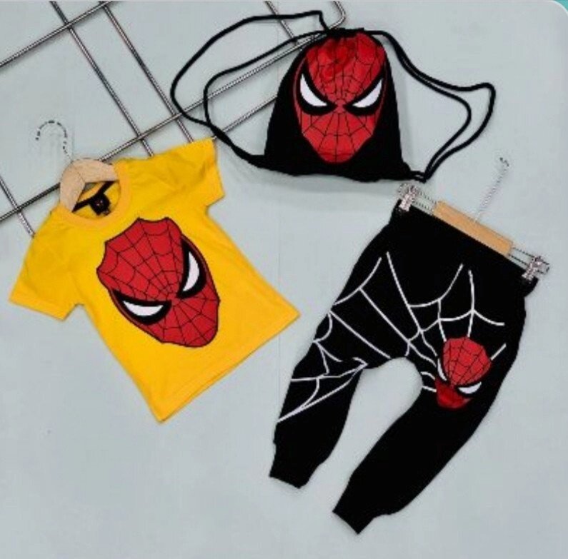 Шикарний Комплект з рюкзаком для Хлопчика Людина-павук Жовтий Зростання 92 см - фото