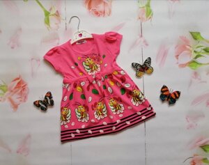 Плаття-Туніка для Дівчатка на Літо "Бджілка" Малинове Зростання 104-110 см