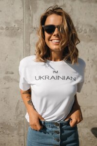 Жіноча біла футболка Я укранський патріотичний S-M, L-XL
