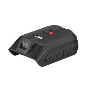 Адаптор для акумулятора li-ion 20 в, USB 2 A, LED ліхтар intertool WT-9300