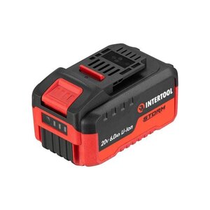 Акумулятор 20 В, літій-іон, 6.0 А·год, індикатор рівня заряду INTERTOOL WT-0342