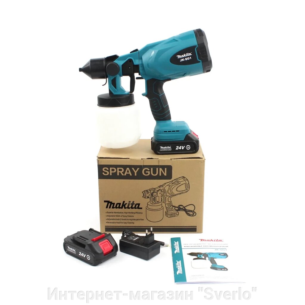 Акумуляторний фарбопульт Makita JK-SG1 (24V, 5AH) АКБ фарбопульт з регулюванням ширини Макіта від компанії Интернет-магазин "Sverlo" - фото 1