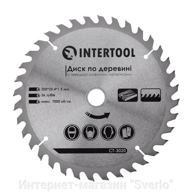 Диск пильний по деревині із твердосплавними напайками 200x25.4x1.5 мм , 36 зубів INTERTOOL CT-3020 від компанії Интернет-магазин "Sverlo" - фото 1