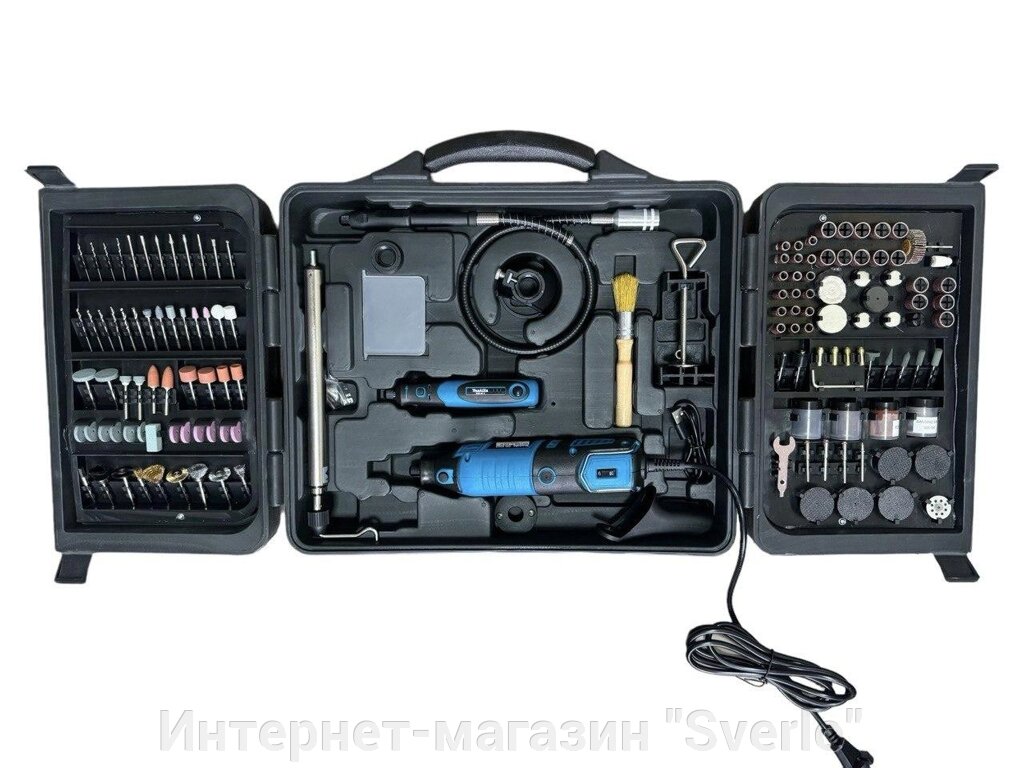 Гравер Makita GD0603 + гравер акумуляторний 3.7 вольт Makita DGD801Z + набір на 236 насадок Румунія від компанії Интернет-магазин "Sverlo" - фото 1