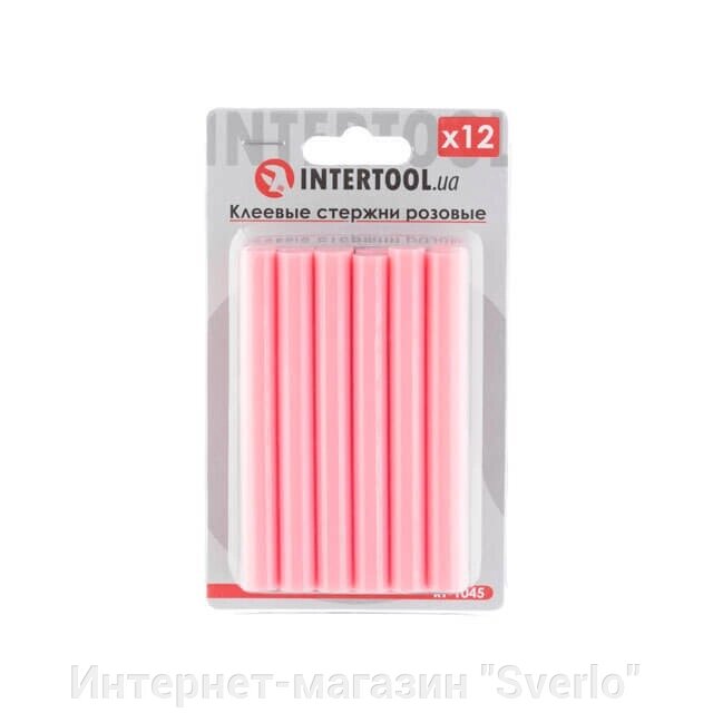 Комплект рожевих клейових стрижнів 11.2 мм*100 мм, 12 шт. INTERTOOL RT-1045 від компанії Интернет-магазин "Sverlo" - фото 1