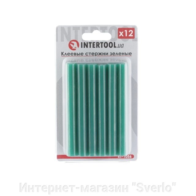 Комплект зелених клейових стрижнів 11.2 мм*100 мм, 12 шт. INTERTOOL RT-1056 від компанії Интернет-магазин "Sverlo" - фото 1