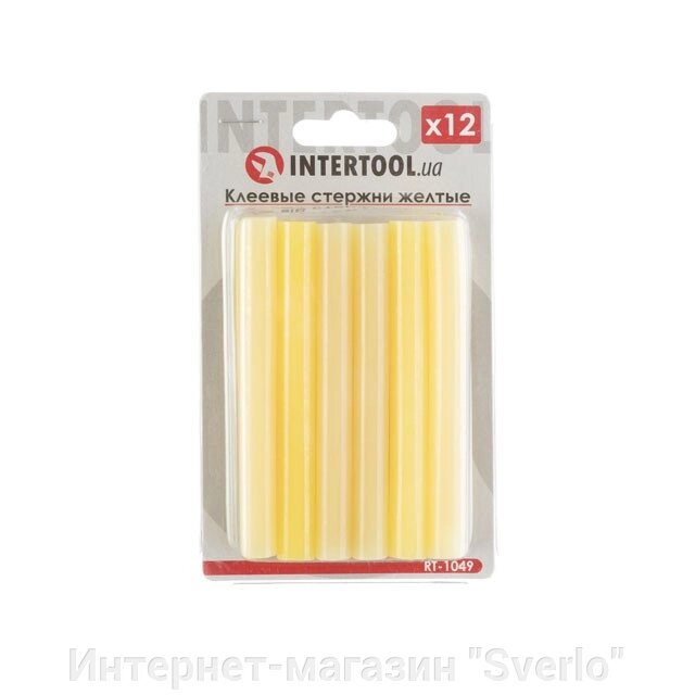 Комплект жовтих клейових стрижнів 11.2 мм*100 мм, 12 шт. INTERTOOL RT-1049 від компанії Интернет-магазин "Sverlo" - фото 1